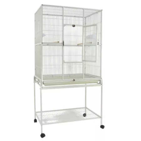 A&E Cage Bird Cage with Stand 31 in x 20 in White Pet Bird Cages