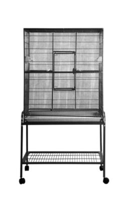 A&E Cage 32 in. x 21 in. Flight Bird Cage with Stand, Black