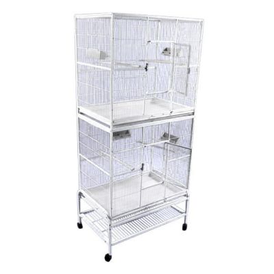 A&E Cage 32 in. x 21 in. Double Stack Flight Cage, 13221-2 WHITE