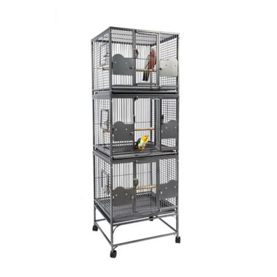 A&E Cage 24 in. x 22 in. Triple Stack Bird Cage, Black