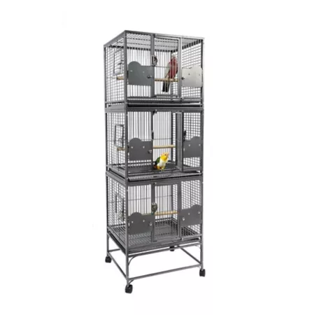 A&E Cage 24 in x 22 in Triple Stack Bird Cage Black Pet Bird Cages