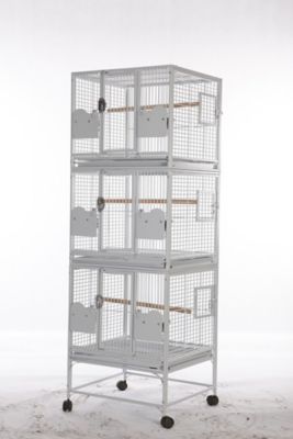 A&E Cage 24 in. x 22 in. Triple Stack Bird Cage, Platinum