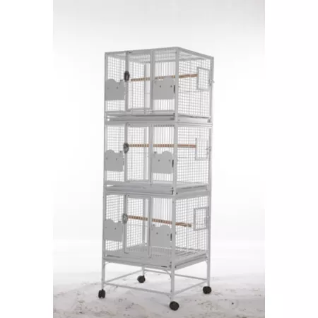 A&E Cage 24 in x 22 in Triple Stack Bird Cage Platinum Pet Bird Cages