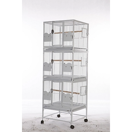 A&E Cage 24 in. x 22 in. Triple Stack Bird Cage, Platinum