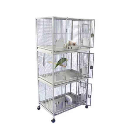 A&E Cage 36 in x 24 in Triple stack cage 3624-3 PLATINUM Pet Bird Cages