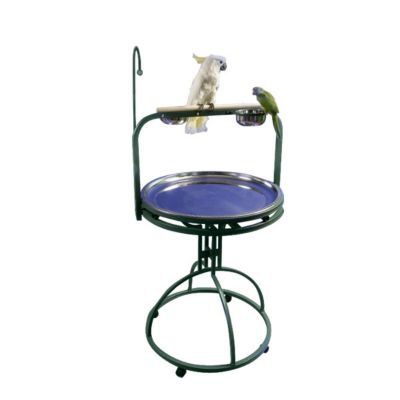 A&E Cage 28 in. Playstand with Toy Hook, Platinum