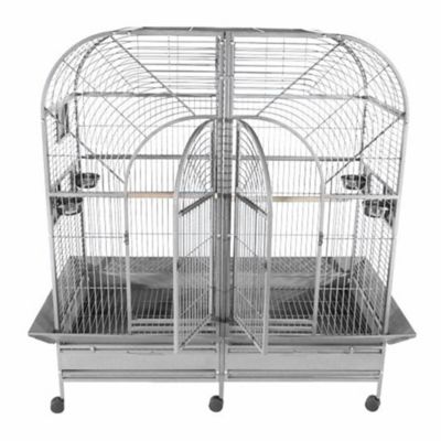 A&E Cage 64 x 32 Double Macaw Cage with Divider, 6432 PLATINUM