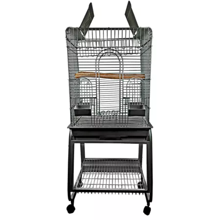 A&E Cage 22 in x 17 in Play cage with support 702 BLACK Pet Bird Cages