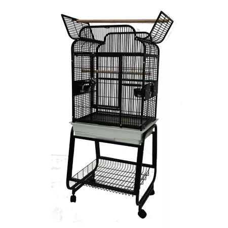 A&E Cage 22 x 17 Victorian Top Cage and Stand 782217 BLACK Pet Bird Cages