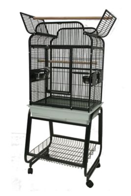 A&E Cage 22 in. x 17 in. Victorian Top Bird Cage with Stand, Platinum