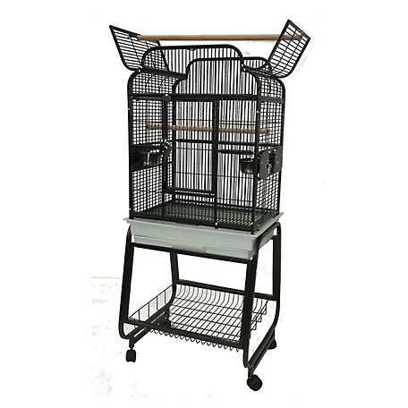 A&E Cage 22 in. x 17 in. Victorian Top Bird Cage with Stand, Platinum
