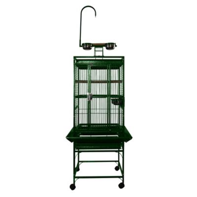 A&E Cage 18 in. x 18 in. Play Top Bird Cage with 3/4 in. Bar Space, Green