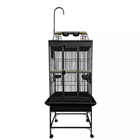 A&E Cage 24 in x 24 in Playtop Bird Cage 3/4 in Bar Space Black Pet Bird Cages