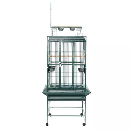 A&E Cage 24 in x 24 in Playtop Bird Cage 3/4 in Bar Space Green Pet Bird Cages