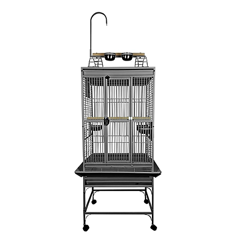 A&E Cage 24 in. x 24 in. Playtop Bird Cage, 3/4 in. Bar Space, Platinum