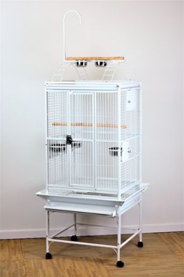 A&E Cage 24 in. x 24 in. Playtop Bird Cage, 3/4 in. Bar Space, White