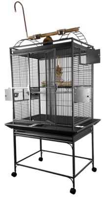 A&E Cage 32 in. x 23 in. Playtop Bird Cage, 5/8 in. Bar Space, Black