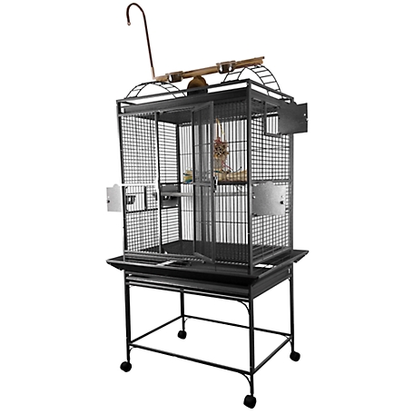 A&E Cage 32 in. x 23 in. Playtop Bird Cage, 5/8 in. Bar Space, Black