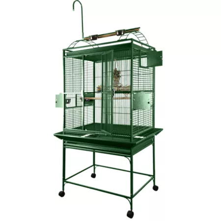 A&E Cage 32 in x 23 in Playtop Bird Cage 5/8 in Bar Space Green Pet Bird Cages