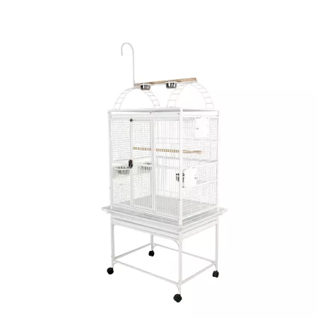 A&E Cage 32 in x 23 in Playtop Bird Cage 5/8 in Bar Space White Pet Bird Cages