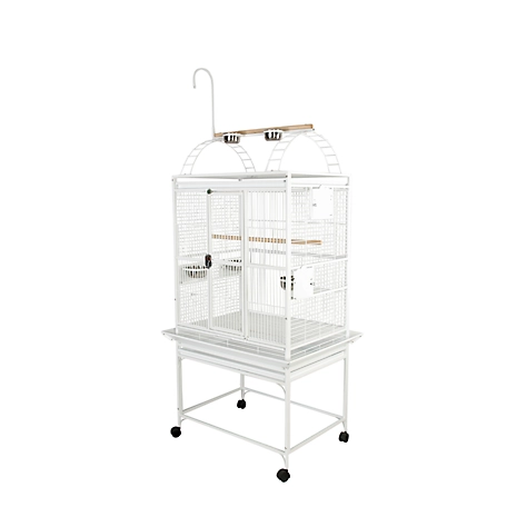 A&E Cage 32 in. x 23 in. Playtop Bird Cage, 5/8 in. Bar Space, White