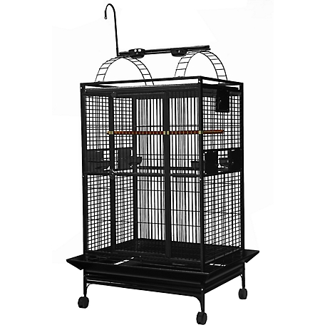 A&E Cage 36 in. x 28 in. Playtop Bird Cage, 1 in. Bar Space, Black