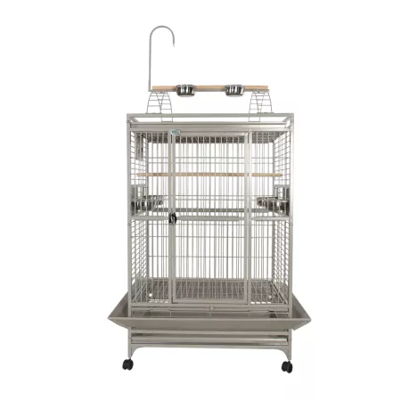 A&E Cage 36 in x 28 in Playtop Bird Cage 1 in Bar Space Platinum Pet Bird Cages