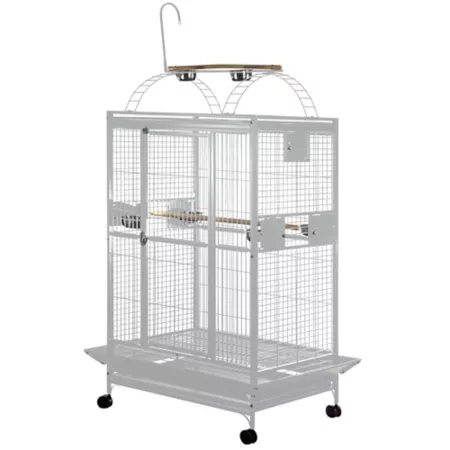 A&E Cage 40 in x 30 in Playtop Bird Cage 1 in Bar Space White Pet Bird Cages