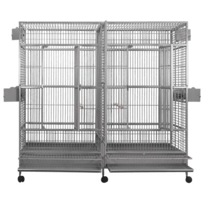 Image showing  80 in. x 40 in. Double Macaw Cage with Divider, Platinum