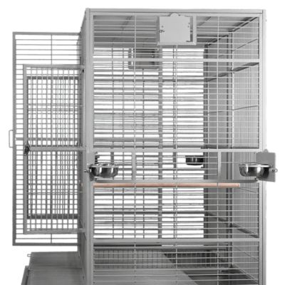 Image showing  80 in. x 40 in. Double Macaw Cage with Divider, Platinum