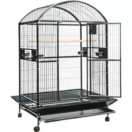 A&E Cage 48 in x 36 in Dometop cage 1 in Bar space 9004836 BLACK Pet Bird Cages