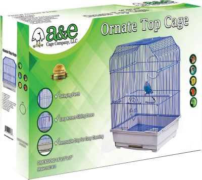 A&E Cage 14 in. x 11 in. Light Wire Ornate Top Cage, AE1411-3 BLACK SP