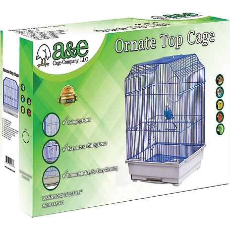 A&E Cage 14 in. x 11 in. Light Wire Ornate Top Cage, AE1411-3 BLACK SP