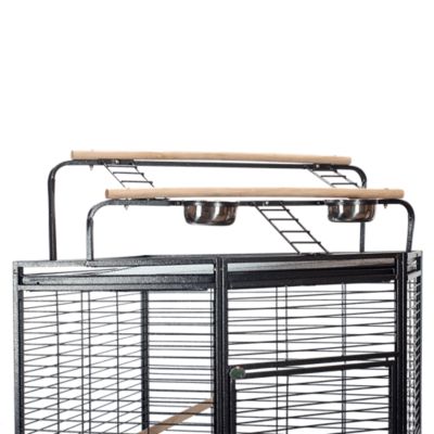 Image showing  32 in. x 32 in. Corner Bird Cage with Playpen, Black