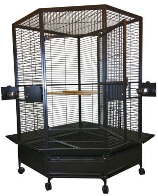 A&E Cage 42 in. x 42 in. Extra Large Corner Cage, CC4242 BLACK