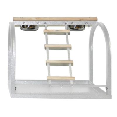 A&E Cage 21 in. x 14 in. Table Stand with Ladders, White