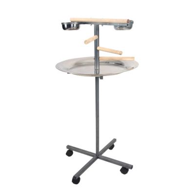 24 x 24 Round Playstand & Wood Steps, J13 PLATINUM