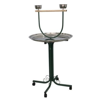 A&E Cage 28 in. Ornate T-Stand with Casters, Black