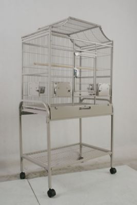 A&E Cage 28 in. x 18 in. Elegant Flight Bird Cage, Platinum