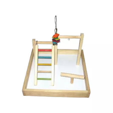 A&E Cage 17" x 17" Wooden Play Station and Perch Pet Bird Play Stands