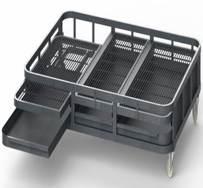 62 in. Aviary Base with Trays & Grates - A&E Cage WI6262BS Black