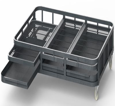 A&E Cage 62 in. Aviary Base with Trays & Grates, WI6262BS BLACK