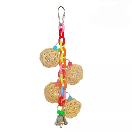 A&E Cage Happy Beaks 4 Ball Vine Bird Toy on Chain Pet Bird Toys