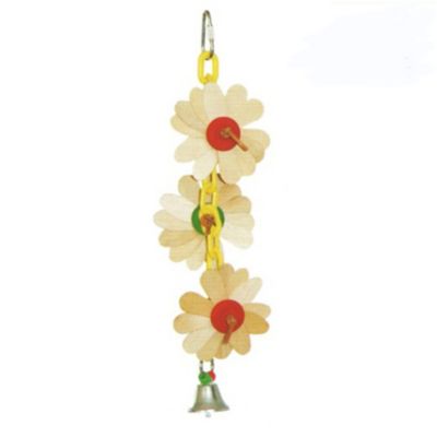 A&E Cage Happy Beaks Wooden Flower on Chain Toy, HB01273