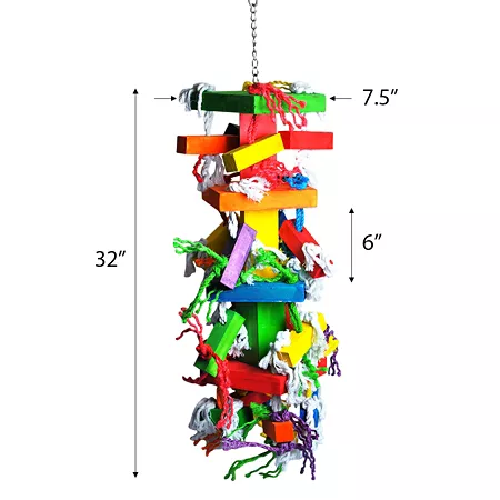 A&E Cage Happy Beaks Mega Blocks Deluxe Preener Bird Toy Pet Bird Toys