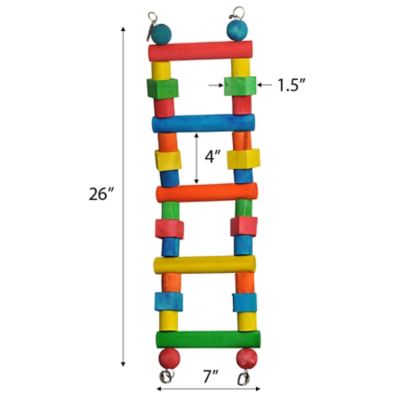 A&E Cage 26 in. x 7 in. x 1.5 in. Small Wood Bird Ladder