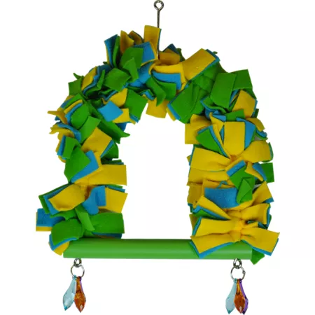 A&E Cage Happy Beaks Fleece Hanging Bird Toy HB1509M Pet Bird Toys