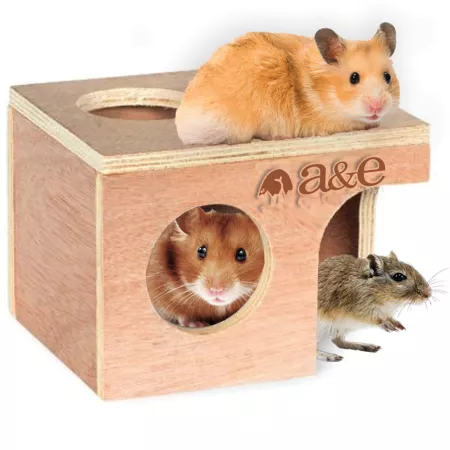 A&E Cage Nibbles Medium Hamster/Gerbil Hut NB002 Small Pet Habitat Expansions & Accessories