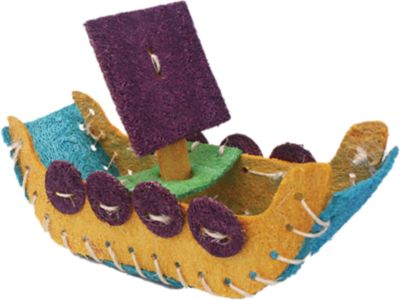 A&E Cage Nibbles Loofah Boat Small Animal Toy, NB031