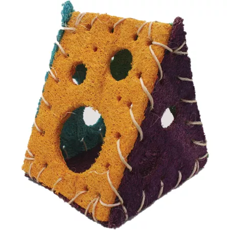 A&E Cage Nibbles Loofah Cheese House Small Animal Toy Small Pet Chew Toys